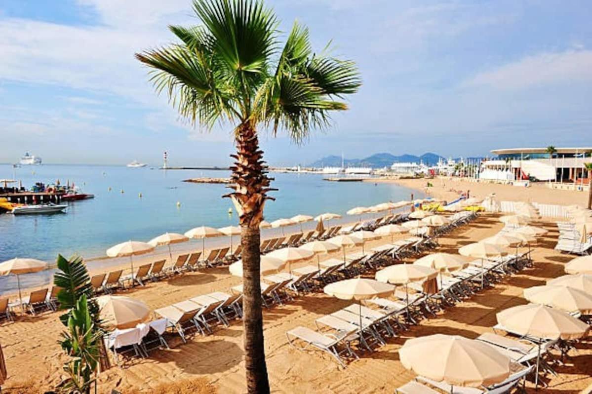 Cannes Plage 2Mn/45M2/Vue Mer/Inernet/Clim/Parking Prive Exterior photo